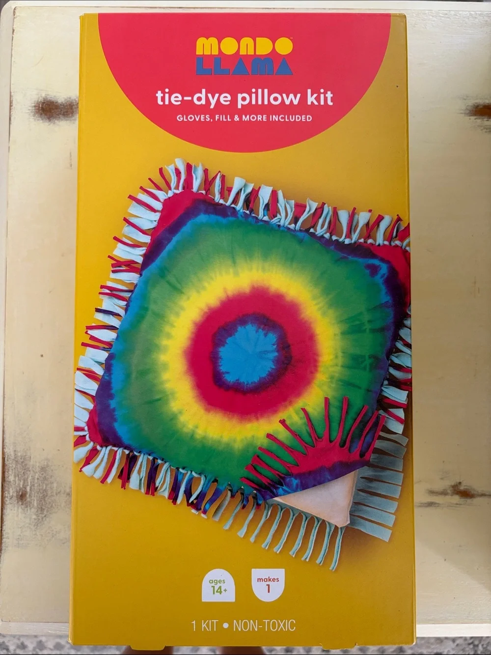 Mondo Llama Kids Tie-Dye Pillow Kit Rainbow NEW IN BOX SEALED Target